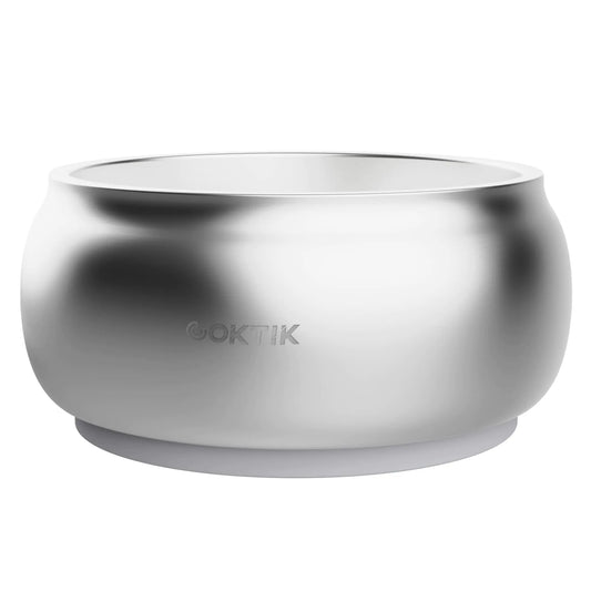 COKTIK Dog Stainless Steel Dog Bowl (64oz Silver)