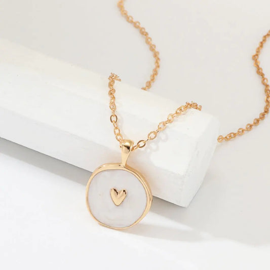 Heart Necklace White