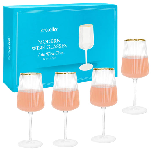 Crutello Fluted Wine Glasses Set of 4