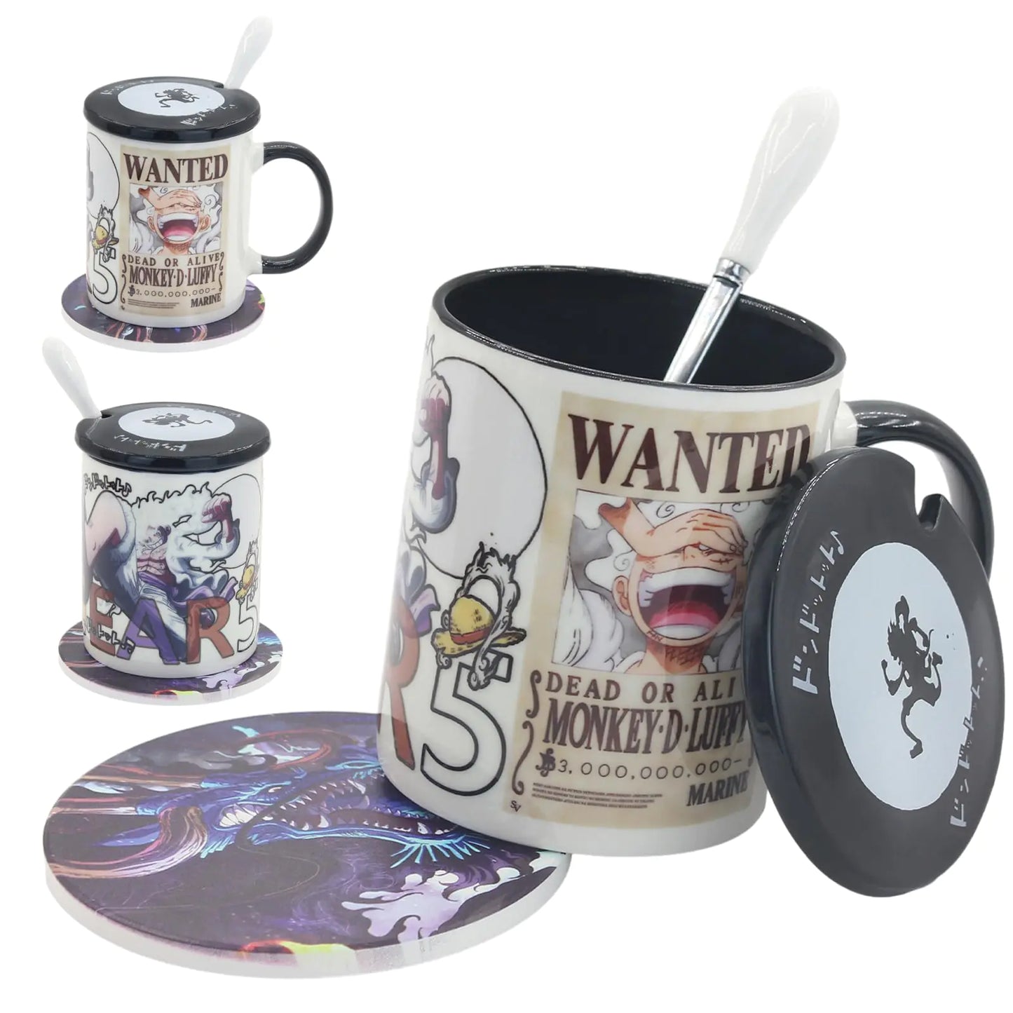 Luffy Gear 5 Mug Set & Coaster