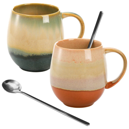 Okllen 2 Pack Mr and Mrs Mugs Set  with Spoons 16 Oz