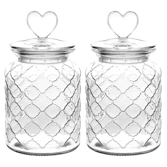 HeartTop 32oz Glass Storage Jars - Textured Design